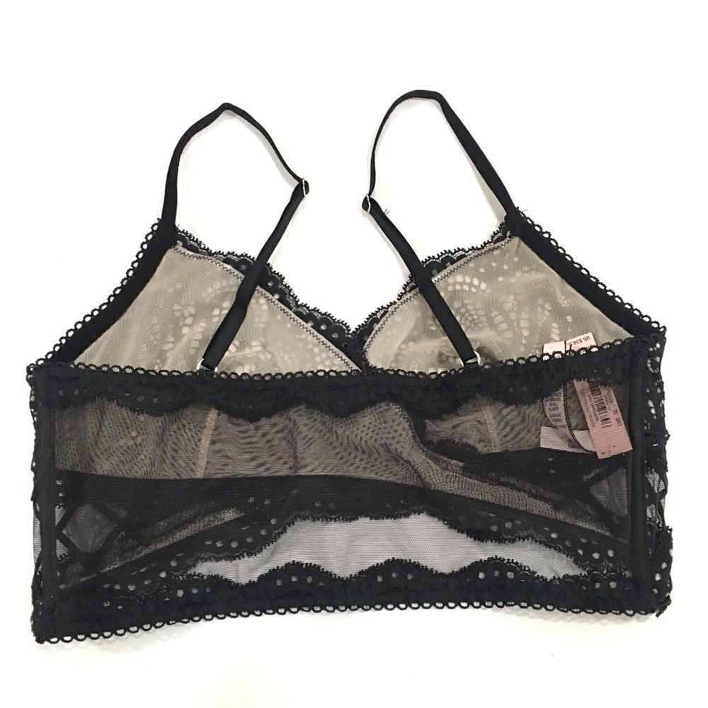 Victoria’s Secret Dream Angels Wrap unlined lace Bralette Bra Black Medium - Picture 3 of 3